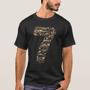 Dinosaur 7th Birthday Boy Girl 7 Year Old Paleonto T-shirt