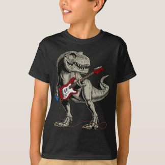 Dinosaur Acoustic Electric B Guitar Player  T-shirt
