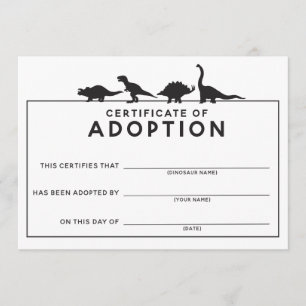 DInosaur Adoptie Certificaat Verjaardag Activiteit Programma