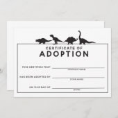 DInosaur Adoptie Certificaat Verjaardag Activiteit Programma (Voorkant / Achterkant)