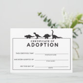DInosaur Adoptie Certificaat Verjaardag Activiteit Programma (Staand voorkant)