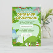 Dinosaur Adventure Birthday Party Kaart (Staand voorkant)