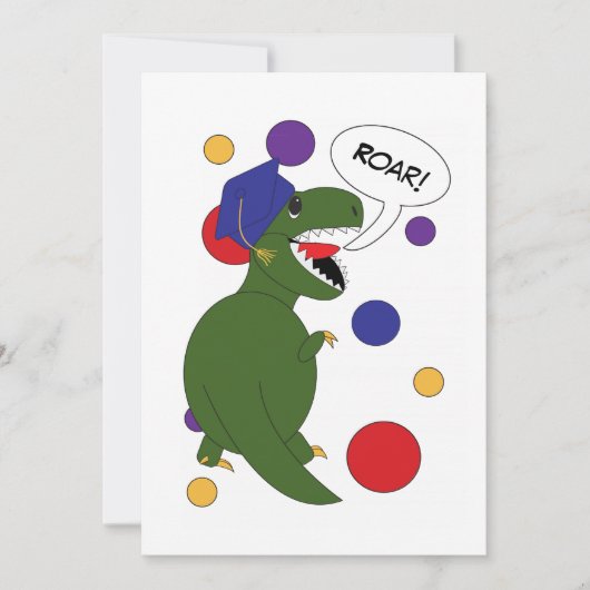 Dinosaur Afstuderen Funny Personaliseer Foto Aankondiging (Voorkant)