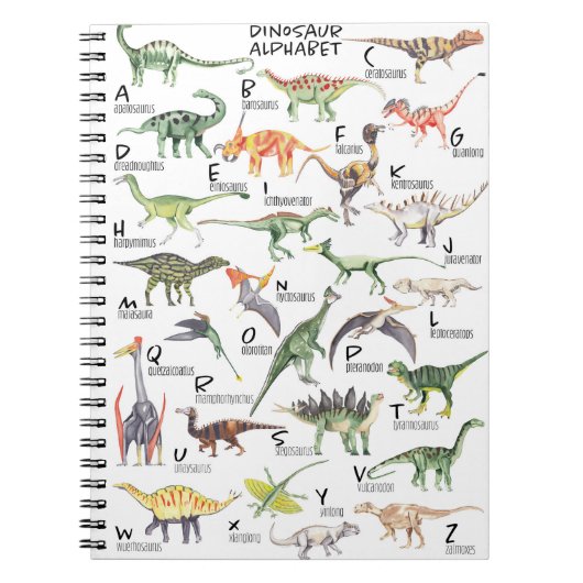 Dinosaur Alphabet Notitieboek (Voorkant)
