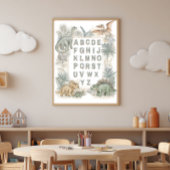 Dinosaur Alphabet Nursery Watercolor Poster