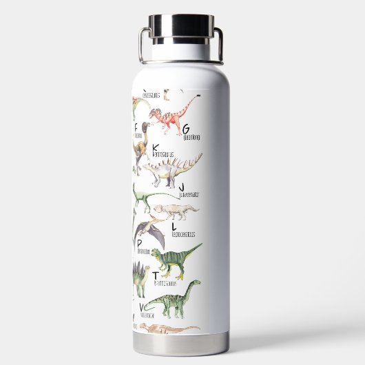 Dinosaur Alphabet Waterfles (Achterkant)