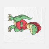 Dinosaur als brandweerman met brandhelm fleece deken (Voorkant (Horizontaal))