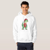 Dinosaur als brandweerman met brandhelm hoodie (Voorkant volledig)