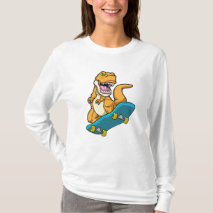 Dinosaur als Skater met Skateboard T-shirt