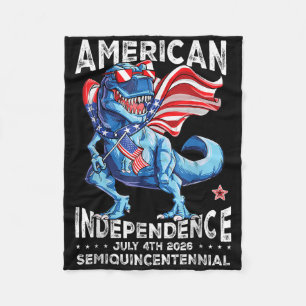 Dinosaur Amerikaanse Vlag 250th Jaar T Rex USA 4th Fleece Deken