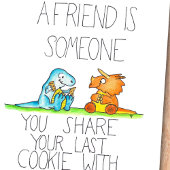 DINOSAUR AMIS 2 carte postale par Nicole Janes