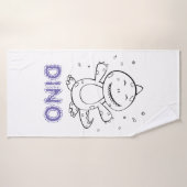 Dinosaur - Animal d'art esquissé en noir et blanc (Serviette de bain)