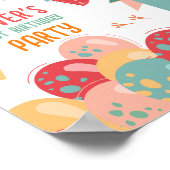 Dinosaur Anniversaire Affiche de bienvenue de fête (Coin)