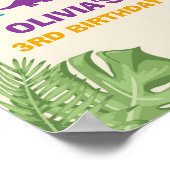 Dinosaur Anniversaire Affiche de bienvenue Fille F (Coin)