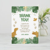 Dinosaur Anniversaire Carte de remerciements Party (Debout devant)