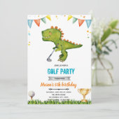 Dinosaur anniversaire de golf Invitation (Debout devant)