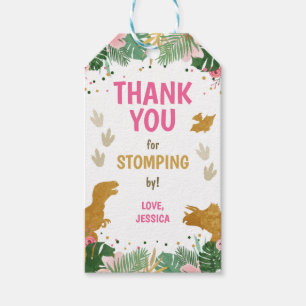 Dinosaur Anniversaire Étiquette Fille Dino Party P