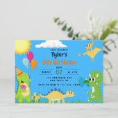 Dinosaur Anniversaire Fête Invitation (Debout devant)