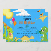 Dinosaur Anniversaire Fête Invitation (Devant / Derrière)