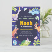 Dinosaur Anniversaire Fête Invitation (Debout devant)