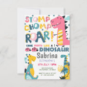 Dinosaur Anniversaire Fête Invitation (Devant)