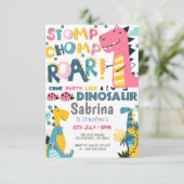 Dinosaur Anniversaire Fête Invitation (Debout devant)