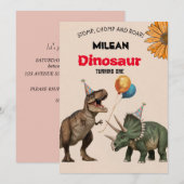 Dinosaur Anniversaire Fête Invitation (Devant / Derrière)