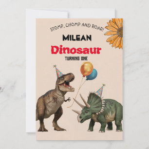 Dinosaur Anniversaire Fête Invitation