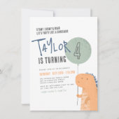 Dinosaur Anniversaire Fête Invitation (Devant)