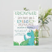 Dinosaur Anniversaire Fête Invitation (Debout devant)
