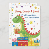Dinosaur Anniversaire Fête Invitation (Devant / Derrière)