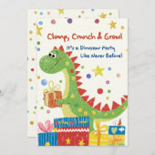 Dinosaur Anniversaire Fête Invitation (Devant / Derrière)