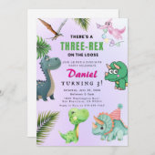 Dinosaur Anniversaire Fête Invitation (Devant / Derrière)