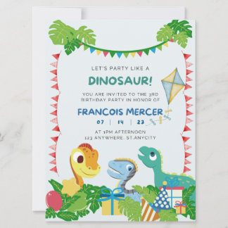 Dinosaur Anniversaire Fête Invitation