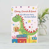 Dinosaur Anniversaire Fête Invitation (Debout devant)