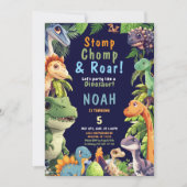 Dinosaur Anniversaire Fête Invitation (Devant)