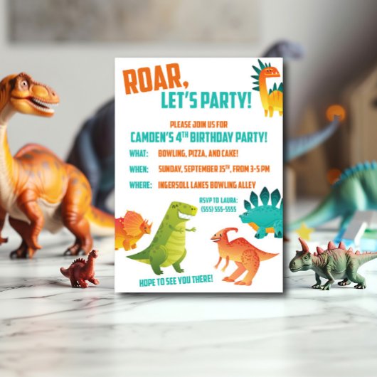 Dinosaur Anniversaire Fête Invitation
