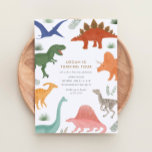 Dinosaur Anniversaire Fête Invitation<br><div class="desc">Célébrez l'anniversaire de votre petit avec cette invitation colorée à l'anniversaire sur le thème des dinosaures.</div>