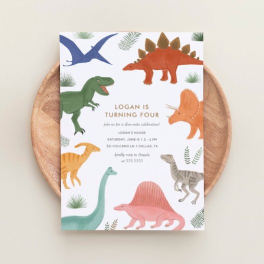 Dinosaur Anniversaire Fête Invitation