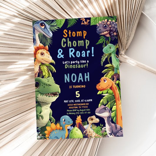 Dinosaur Anniversaire Fête Invitation