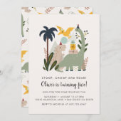 Dinosaur Anniversaire Fête Invitation (Devant / Derrière)