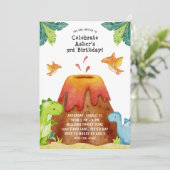 Dinosaur Anniversaire Fête Invitation (Debout devant)