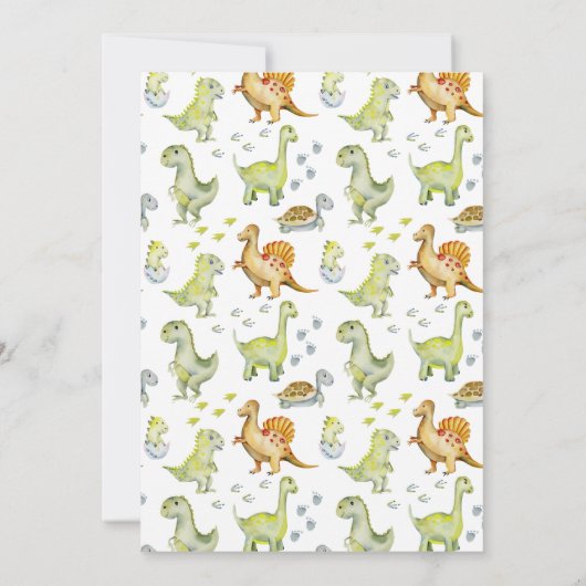 Dinosaur Anniversaire Fête Invitation (Dos)