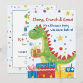 Dinosaur Anniversaire Fête Invitation (Devant / Derrière)