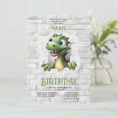 Dinosaur Anniversaire Fête Invitation (Debout devant)