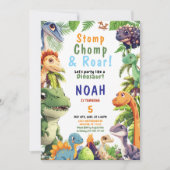 Dinosaur Anniversaire Fête Invitation (Devant)