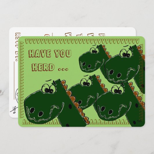 Dinosaur Anniversaire Fête Invitation (Devant / Derrière)