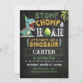 Dinosaur Anniversaire Fête Invitation Chomp Roar (Devant)
