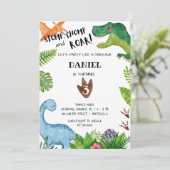 Dinosaur Anniversaire Fête Invitation Dino Party (Debout devant)