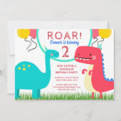 Dinosaur Anniversaire Fête Invitation N'Importe Qu (Devant)